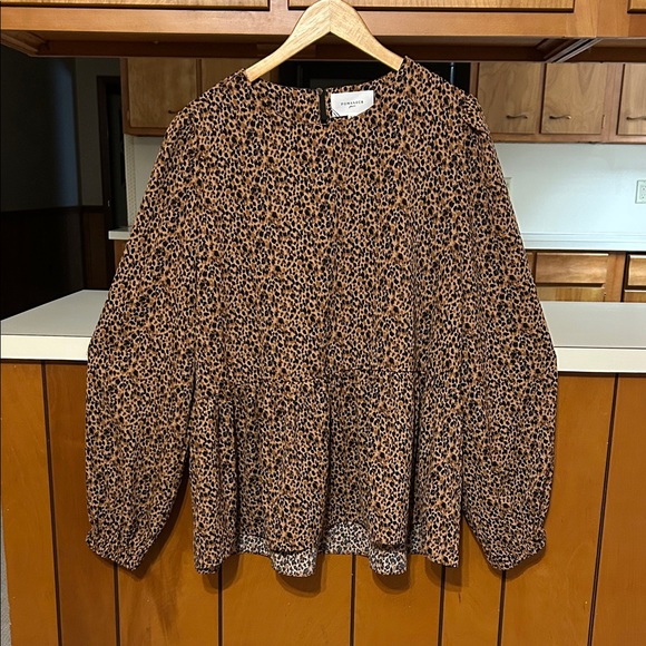 Tuckernuck Pomander Place Carlota Peplum Top Leopard Animal Print XXL
X - Picture 3 of 17